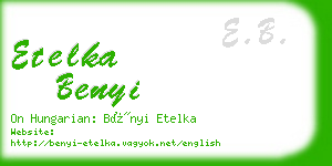 etelka benyi business card